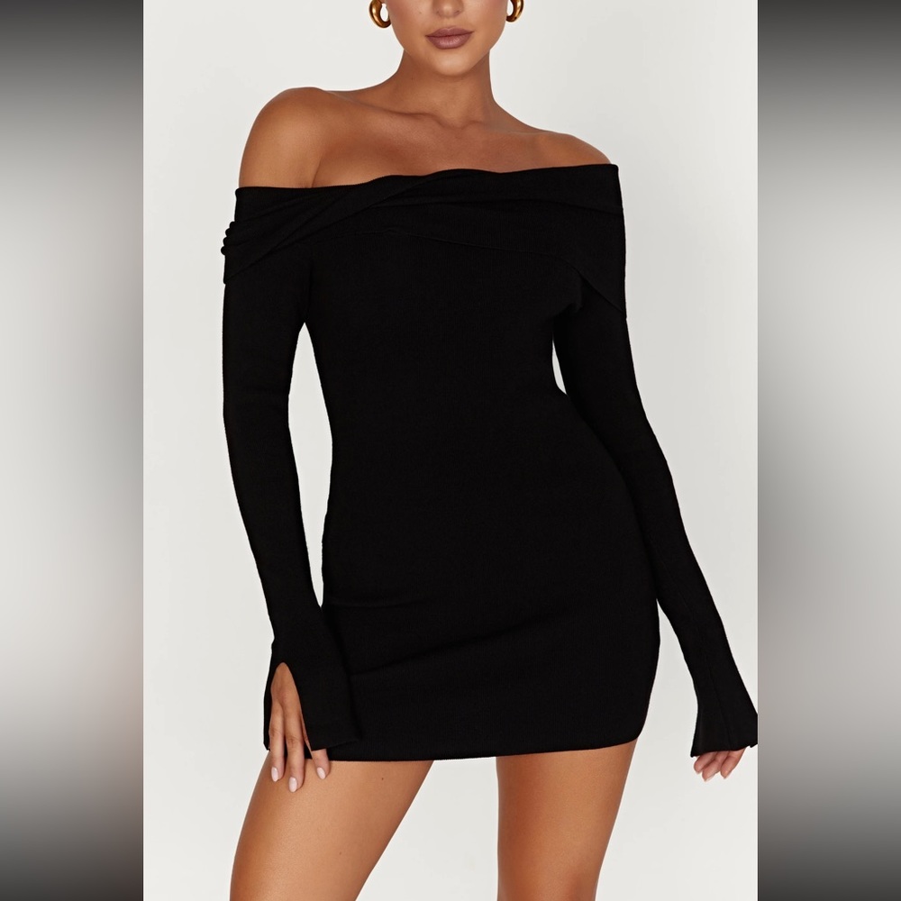 Meshki Off the Shoulder Knit Dress